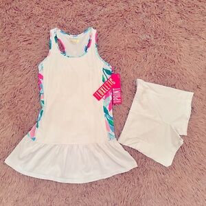 Lilly Pulitzer NWT Luxletic Mini Mixed Doubles Dress with Shorts